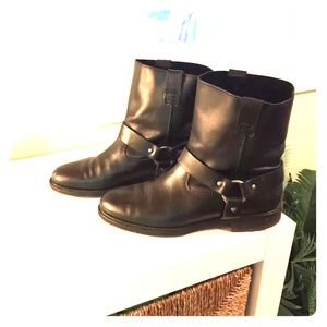 Madewell black calf high boots.